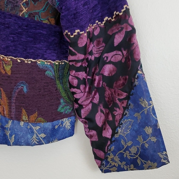 Julia Ku Tapestry Patchwork Embroidered Jacket XL - Picture 4 of 16